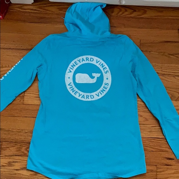 Vineyard Vines LS Hoodie Tee Blue Lagoon Size S - Picture 5 of 6